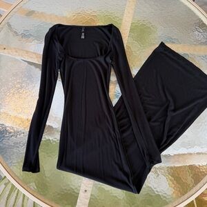 SKIMS Black long sleeve Maxi Dress